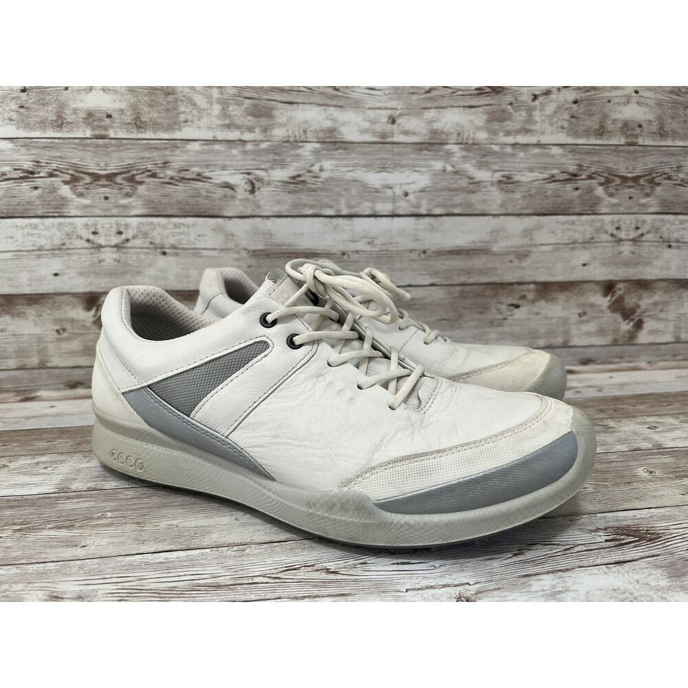 ECCO Biom Hybrid Hydromax White/Cream Yak Leather Water Resist Golf Shoes EU 39